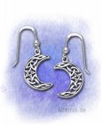 Ohrringe Mondsichel mit Pentagramm 925-Sterlingsilber 