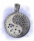 Yin Yang mit keltischen Knoten 925-Sterlingsilber 