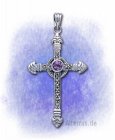 Kreuz mit Amethyst 925-Sterlingsilber 